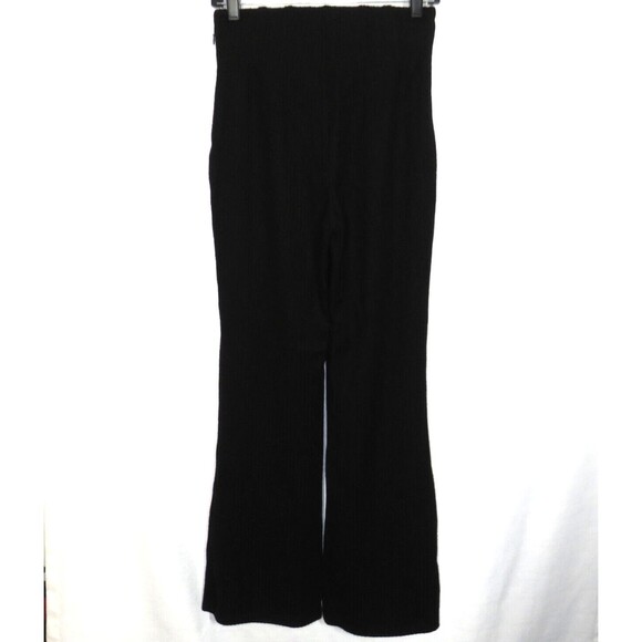 Halara Black High Waisted Side Zip Pocket Ribbed Flare Pull On Pants Size Small - Picture 8 of 10